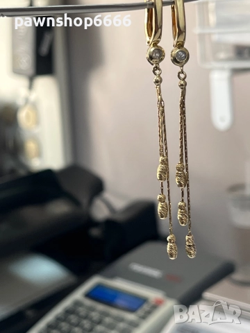 Златни обеци 14 карата, снимка 2 - Обеци - 51803817