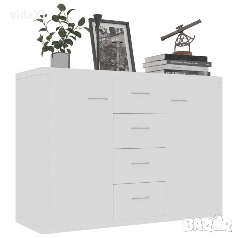 vidaXL Бюфет, бял, 88x30x65 см, инженерно дърво, снимка 4 - Бюфети - 56147752