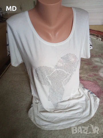 Бяла блуза с камъни