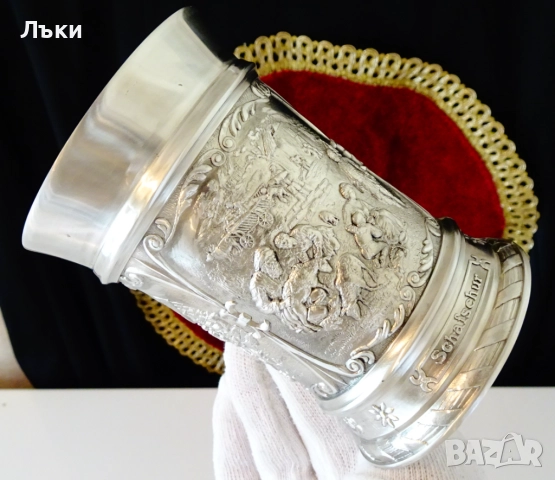 Калаена халба,чаша с Гроздобер,Дърводобив,Стригане на овце. , снимка 6 - Антикварни и старинни предмети - 52216078