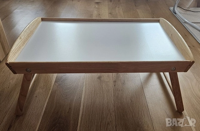 Масичка табла за хранене сервиране в легло масивно дърво Дъб