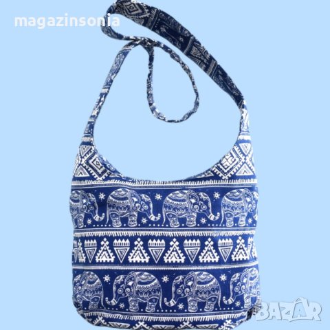 Дамска бохо чанта/торба с красиви индийски мотиви със слончета, снимка 2 - Чанти - 40317846