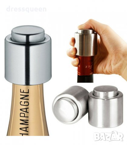1516 Метална тапа за вино с вакуум, снимка 2 - Аксесоари за кухня - 34265793