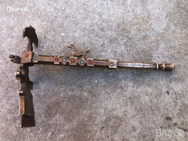 старинен османски /турски, арабски, персийски/ церемониален бронзов чук за захар, снимка 4 - Антикварни и старинни предмети - 51470266