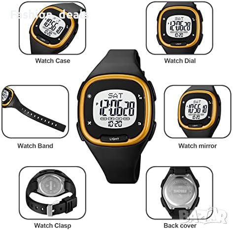 Нов GBB Цифров Дамски часовник многофункционален водоустойчив Подарък, снимка 8 - Дамски - 42191421