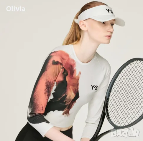Оригинален дамски кроп топ Adidas Y-3 Tennis Long Sleeve Размер XS / 30-32