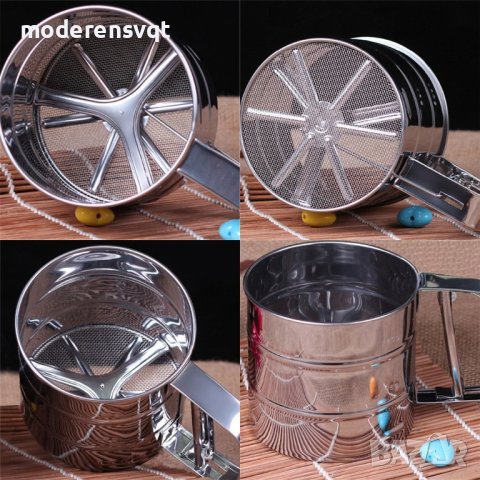 Метално сито с въртящ механизъм за брашно и пудра захар, снимка 2 - Аксесоари за кухня - 41855655