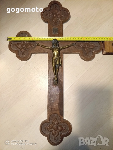 Стар кръст разпятие Христово,голям,тежък кръст от божи гроб,донесен преди 50,Исус Христос, снимка 11 - Антикварни и старинни предмети - 35564520