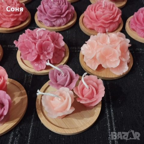 Восъчни ароматни свещи - цветя и рози , снимка 4 - Подаръци за жени - 53135924