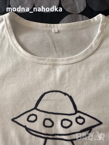 Бяла тениска с космически кораб , снимка 3 - Тениски - 41328855