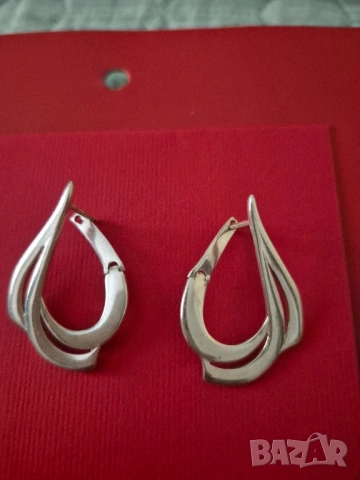 нежни сребърни обеци, снимка 2 - Обеци - 53061352