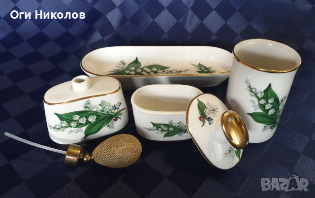 Порцеланов козметичен комплект Бавария с момини сълзи, снимка 4 - Антикварни и старинни предмети - 52222446