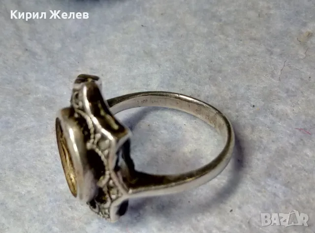 СТАР АЖУРЕН РетроАРТ СРЕБЪРЕН ПРЪСТЕН СРЕБРО 925 с ГНЕЗДА За ИНКРУСТИРАНЕ на СКЪПОЦЕННИ КАМЪНИ 41693, снимка 11 - Пръстени - 50023452