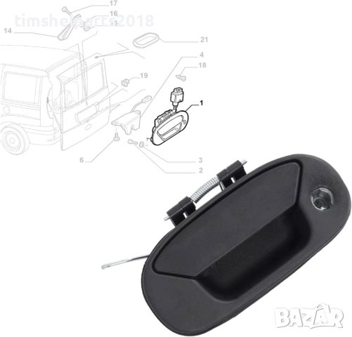 Задна външна дръжка Fiat Doblo Фиат Добло 2000-2010 г, снимка 4 - Части - 40547142