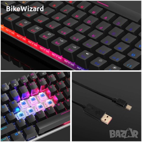 Ajazz AK33 механична гейминг клавиатура RGB осветление  82 бутона , снимка 2 - Клавиатури и мишки - 41684896