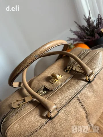 Max Mara Original Кожена чанта с  размери 38/25/10 , снимка 5 - Чанти - 55962291