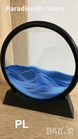3D движещ се пейзаж Пясъчен живопис, Стъклена рамка , Арт Динамична декорация от пясъчен часовник, снимка 1