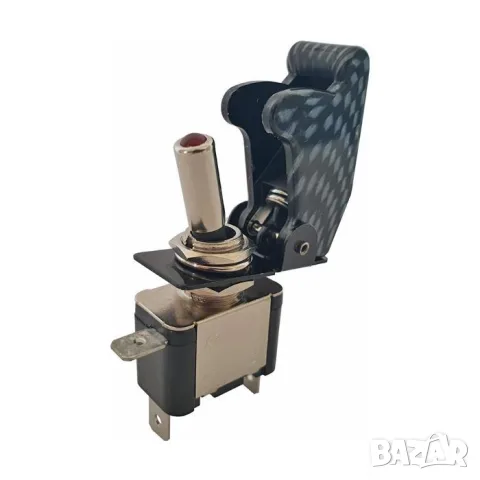 ON/OFF превключвател 12V 20A с карбонова визия и червен LED, снимка 2 - Аксесоари и консумативи - 55865612