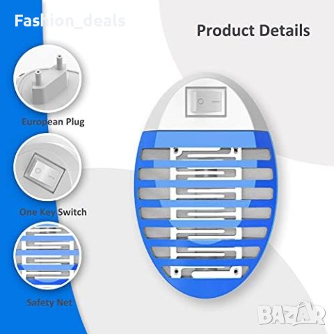 Нов комплект 4 броя Електрически инсектицид убиец на насекоми мухи комари UV светлина, снимка 6 - Други стоки за дома - 42247867