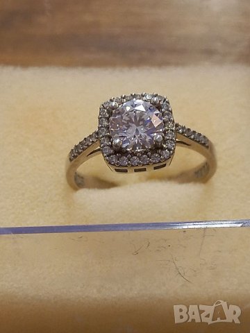 Сребърен пръстен с циркониеви кристали Сваровски, снимка 4 - Пръстени - 35725997