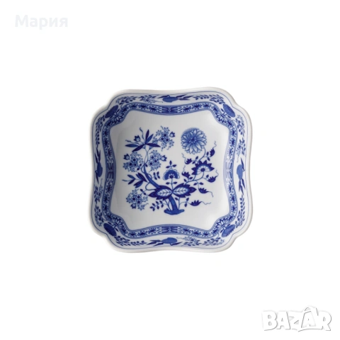 Квадратна порцеланова купа Декор син лук