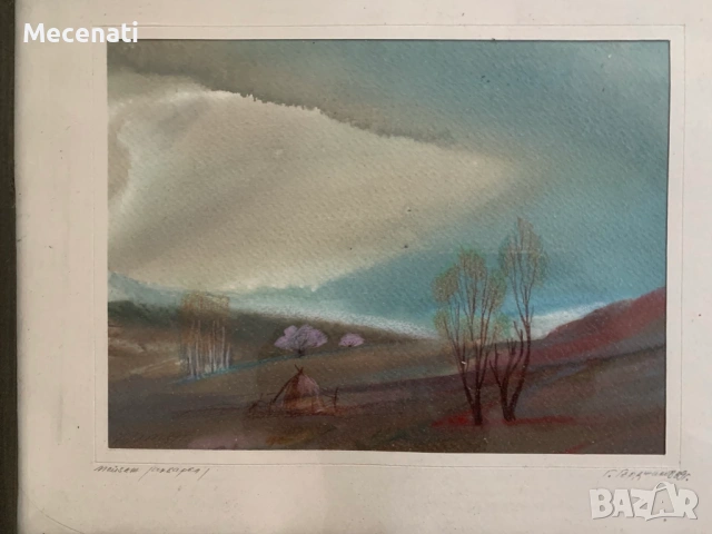 ГЕОРГИ ГЕРДЖИКОВ акварел пейзаж, снимка 2 - Картини - 53133721
