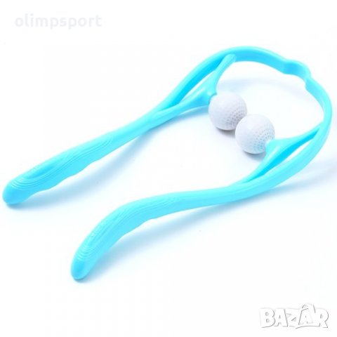 Ръчен масажор за врат с два кръгли и меки накрайника от двете страни, снимка 2 - Масажори - 39121759