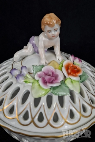 Ажурна бонбониера с капак - PMP, Германия, снимка 7 - Декорация за дома - 52612532