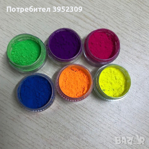 Неонови прахообразни пигменти за нокти/грим 6 бр., снимка 3 - Продукти за маникюр - 44828197