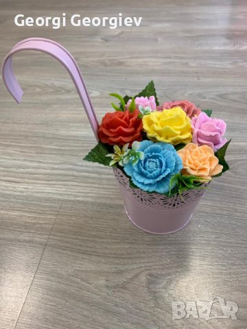 Цветя от глиц.сапун, снимка 5 - Изкуствени цветя - 37135788