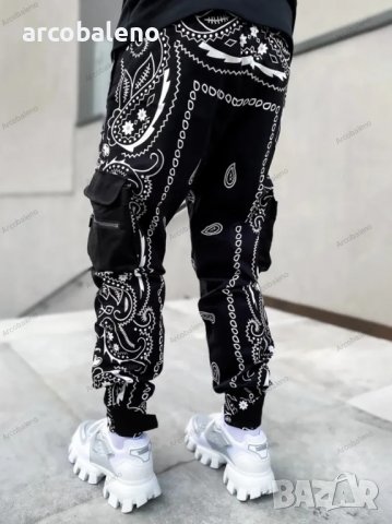 Мъжки карго панталони с принт на кашу, 4цвята, снимка 11 - Панталони - 39378673