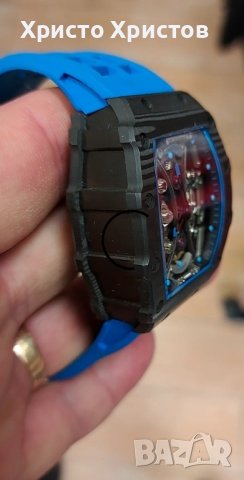Мъжки луксозен часовник Richard Mille RM 53-01 Blue Rubber Strap Super High Quality , снимка 5 - Мъжки - 41568105