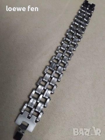 Мъжка гривна стомана 316L - 21 см, снимка 4 - Гривни - 52743962