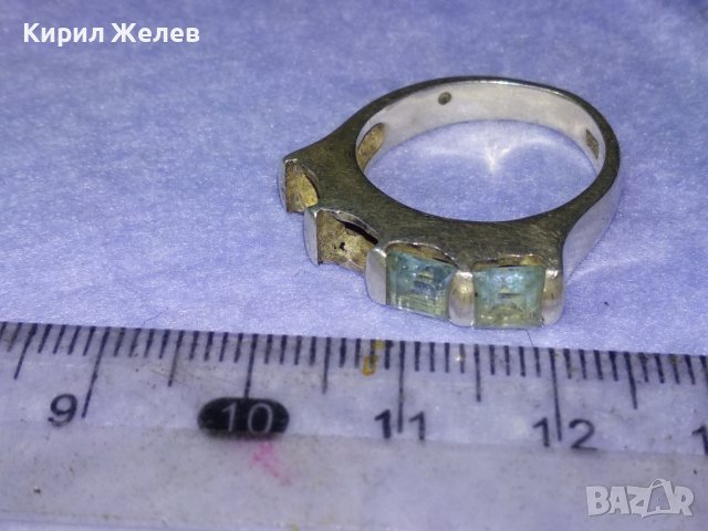 Стар СКЪПОЦЕНЕН СРЕБЪРЕН ПРЪСТЕН СРЕБРО 925 АНГЛИЯ със СИН ЦИРКОН - ЛИПСВАТ Две КАМЪЧЕТА ! 31410, снимка 16 - Антикварни и старинни предмети - 42639916