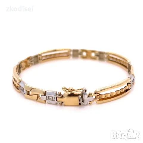 Златна мъжка гривна 10,49гр. 18,5см. 14кр. проба:585 модел:30035-5, снимка 2 - Гривни - 49722177