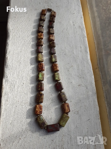 Гердан от яспис - колие огърлица, снимка 4 - Антикварни и старинни предмети - 53445662