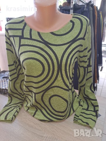 Блузка в зелено с ангора , снимка 3 - Блузи с дълъг ръкав и пуловери - 42469614