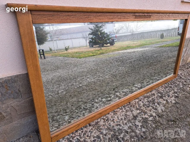 голямо фасетирано огледало с масивна дъбова рамка, снимка 6 - Огледала - 48787050