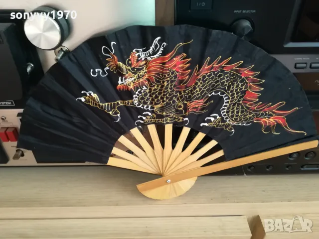 ЧЕРНО ВЕТРИЛО С ДРАКОН 42Х26СМ 1312241545, снимка 4 - Колекции - 48335492