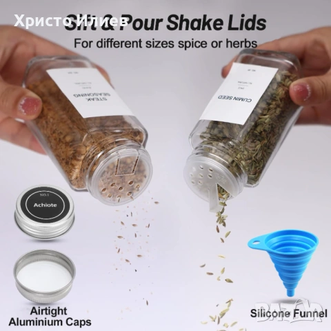 Органайзер за подправки с 28 буркана поставки за чекмедже етикети, снимка 5 - Прибори за хранене, готвене и сервиране - 53269254