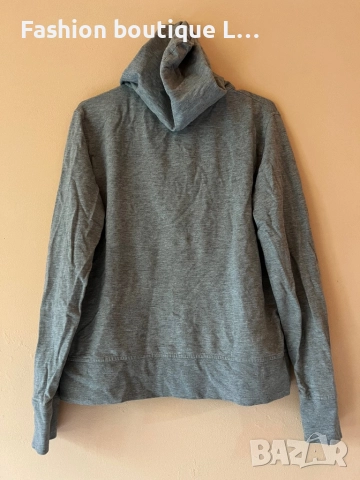 Сив дамски суитшърт с качулка и джобове L размер 100% памук на марката PlayBoy 🩶, снимка 4 - Суичъри - 52210731