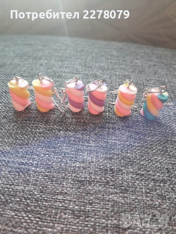 Сладки обеци - ръчна изработка, снимка 4 - Обеци - 44780722