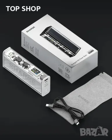 Външна батерия SHARGE Shargeek 140W Power Bank 20000mah, смарт дисплей, снимка 4 - Външни батерии - 49511627