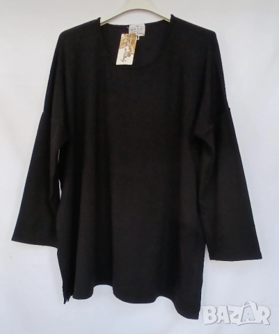 Дамска макси черна еластична блуза с дълъг ръкав., снимка 2 - Блузи с дълъг ръкав и пуловери - 51895922