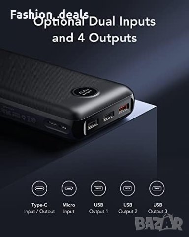 Нов Power Bank 30000mAh 20W бързо зареждане/Преносимо зарядно, снимка 4 - Безжични зарядни - 41516216