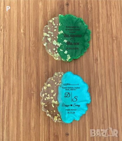 Магнит от епоксидна смола за сватба, кръщене, повод , снимка 9 - Други - 52410486