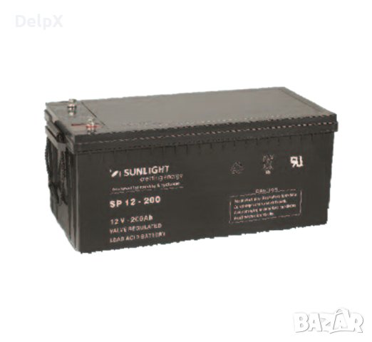 Акумулаторна оловна батерия SUNLIGHT 12V 200AH 522х238х223mm, снимка 1