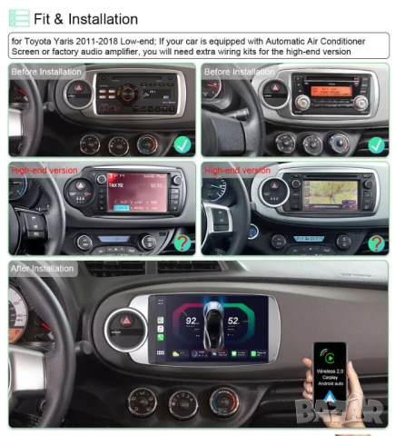 Мултимедия за Toyota Yaris, 2012-2017, Android, Навигация, Двоен дин дисплей, плеър, Андроид, Yaris, снимка 5 - Аксесоари и консумативи - 51314165