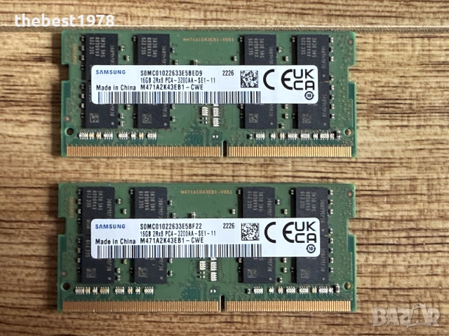 16GB/32GB DDR4 2666MHz/3200MHz Samsung`Рам Памет За Лаптоп 100лв/бр, снимка 2 - Части за лаптопи - 52599568