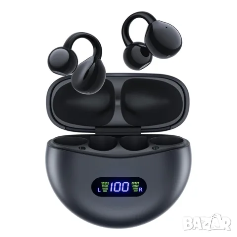 Open-ear Bluetooth 5.4 слушалки с кейс и LED дисплей до 40 часа